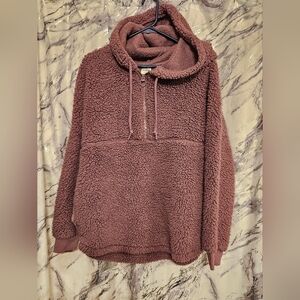 VICTORIA'S SECRET PINK PURPLE SHERPA HOODIE SWEATSHIRT